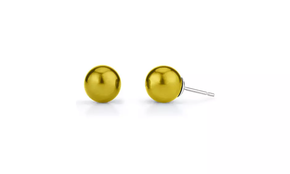 6mm Gold Ball Stud Earrings - Second Medium