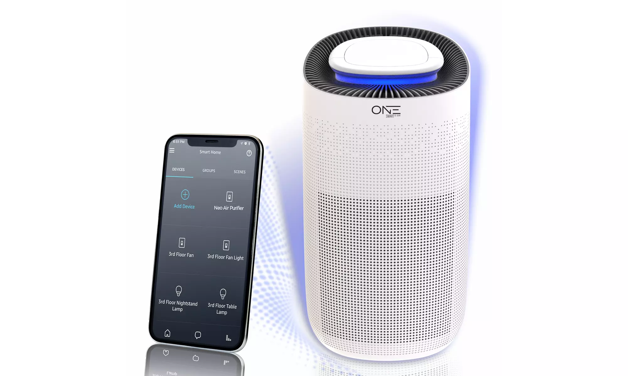 One Products Neo Smart Air Purifier, 3-Phrase HEPA Filter for up to 500 Sq.ft. - Primary Image