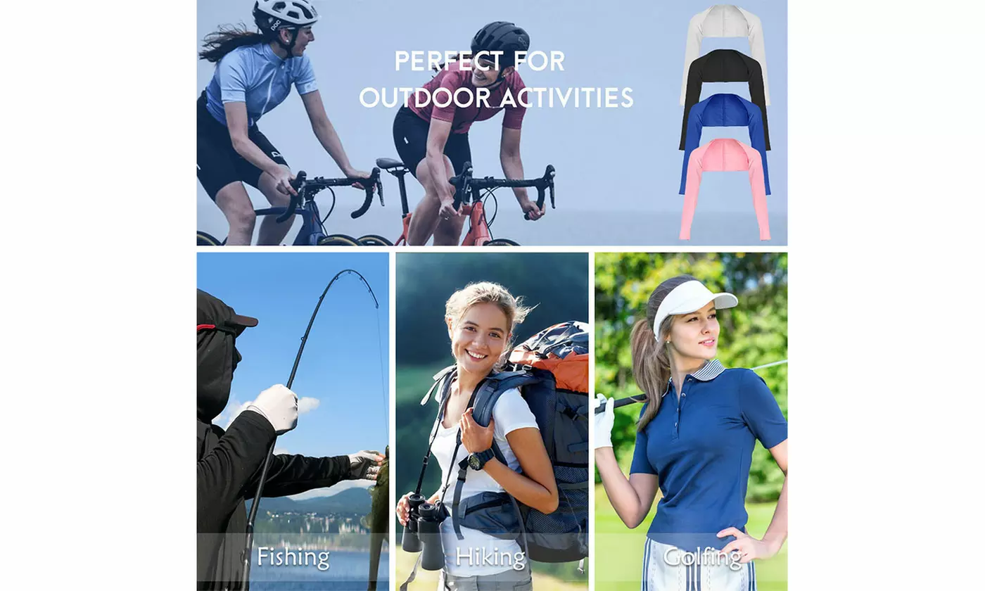 Outdoor Sports Anti-UV Cooling Shawl Arm Sleeve Sun Protection with Finger Hole