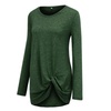 Image 10: Women Casual Hedging Kink Long Sleeve Stylish Twist Knot Front Blouse shirt
