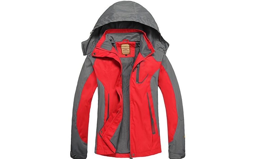 Image 3: Sun Women Hooded Windproof Waterproof Lightweight Rain Jacket