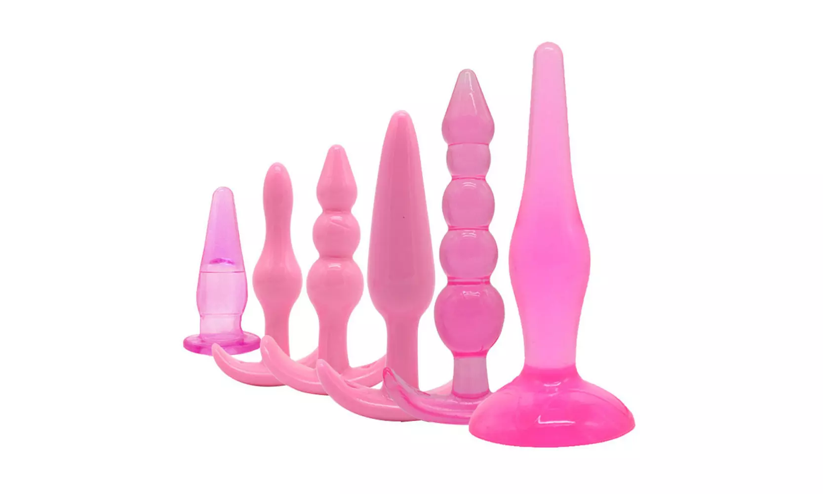 6PCS Anal Trainer Kit Butt Plugs Beginner Set Medical Silicone Prostate Massage - Primary Image