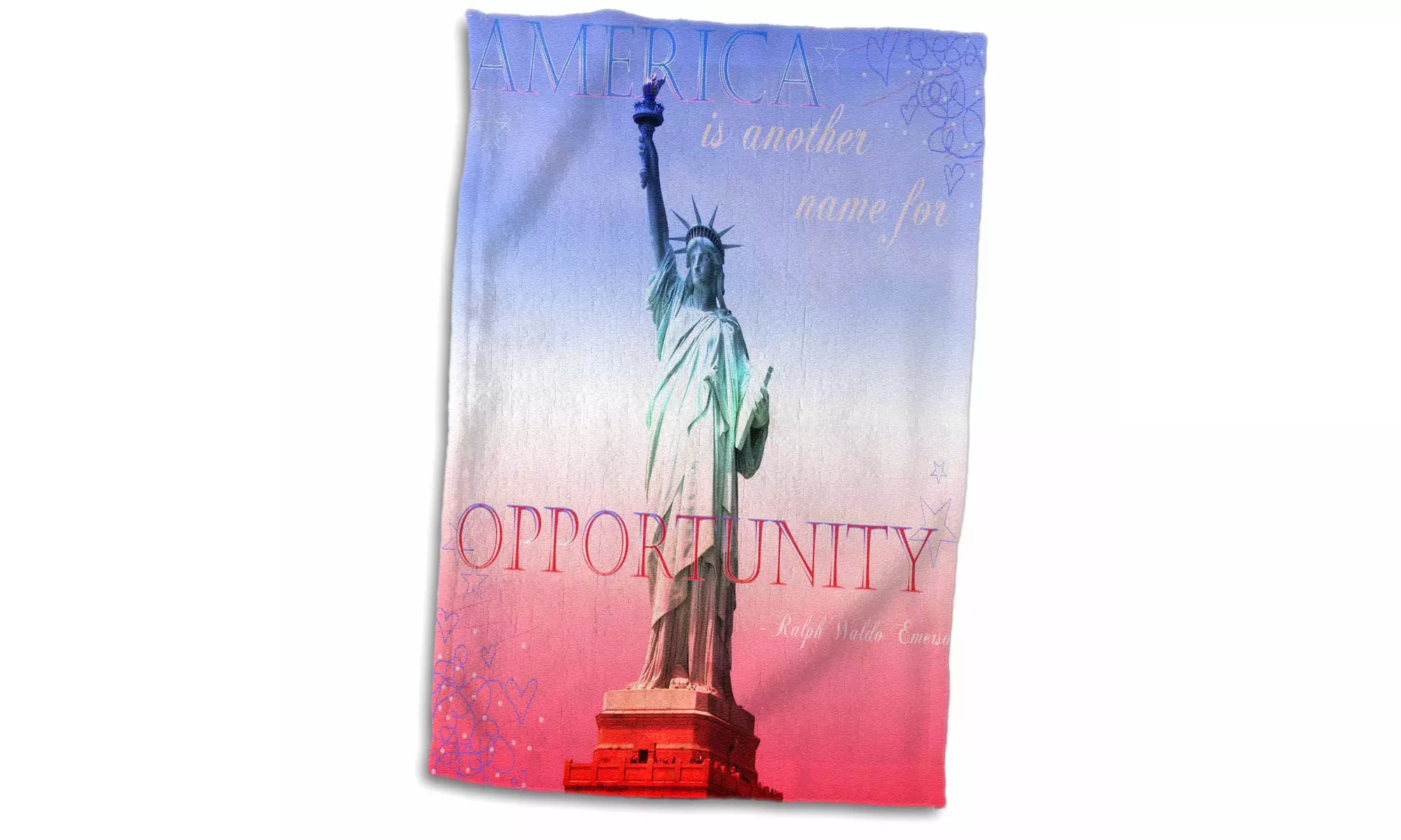  Towel - The Statue of Liberty with a patriotic quote - 15 by 22-inches  - Primary Image
