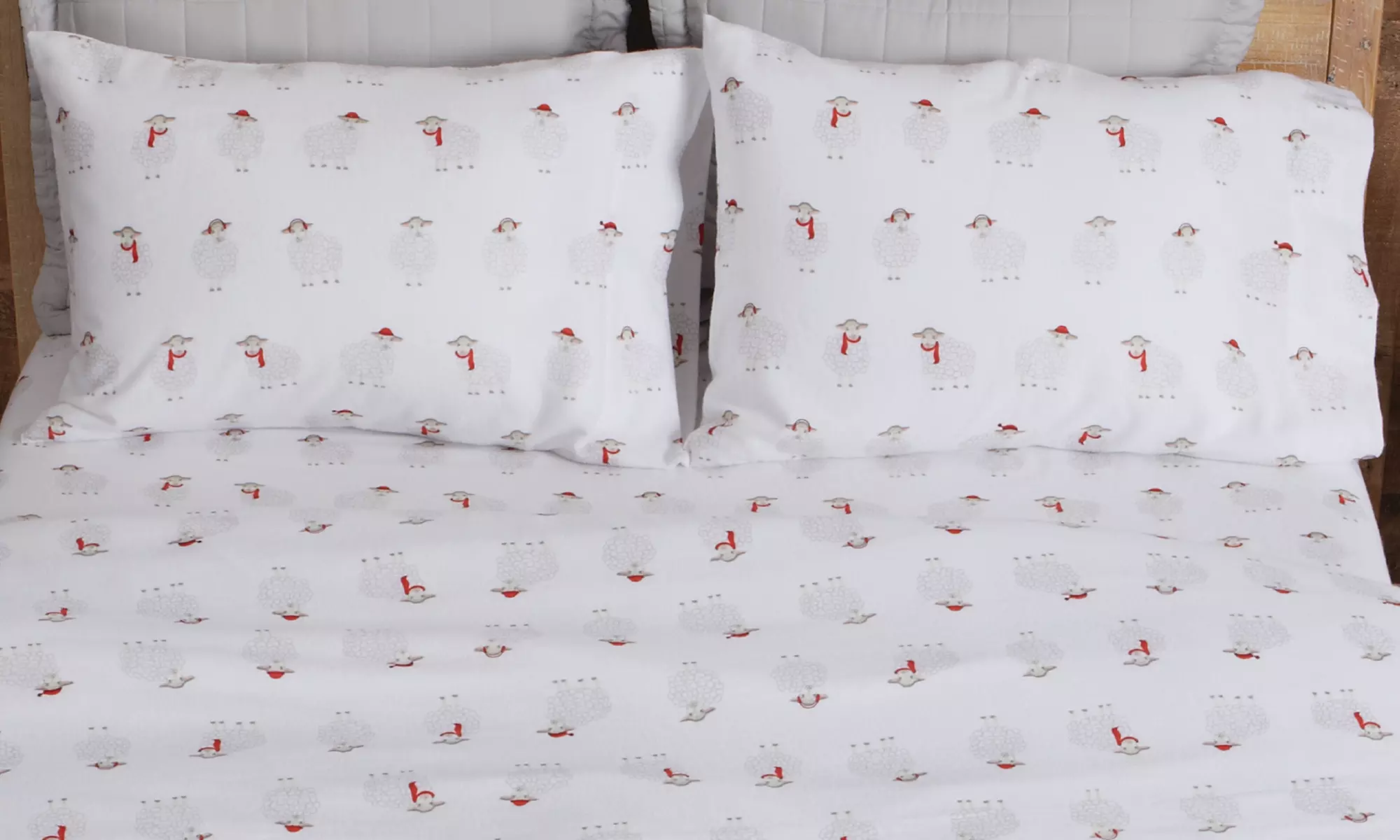 FreshFolds Premium Turkish Cotton Lodge Printed Flannel Sheet Set