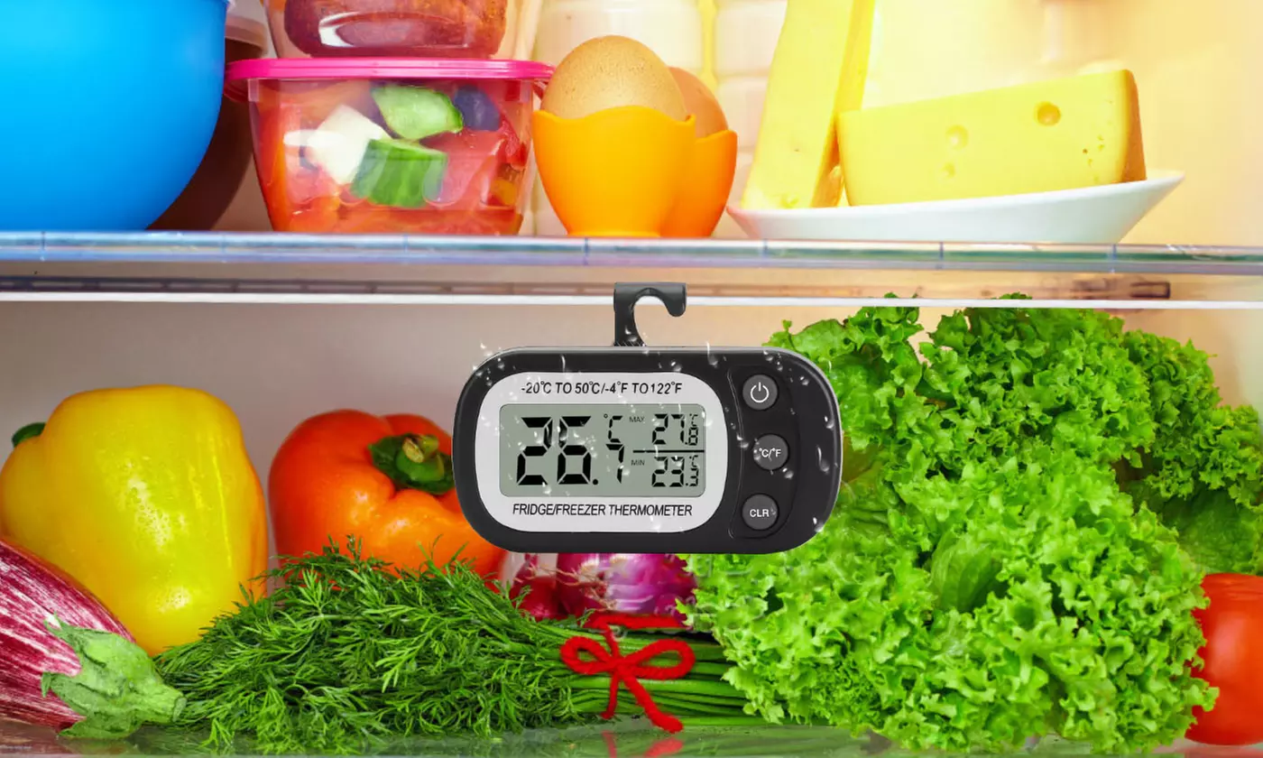 Thermometer Digital Fridge Freezer Waterproof Large LCD Display