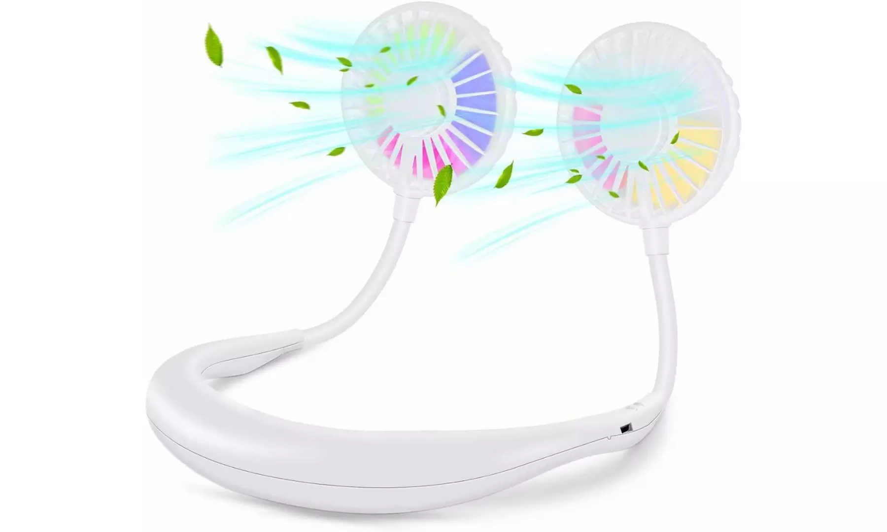 Neck Fan Portable Personal Fan USB Rechargeable with Dual Cooling Wind Head - Primary Image
