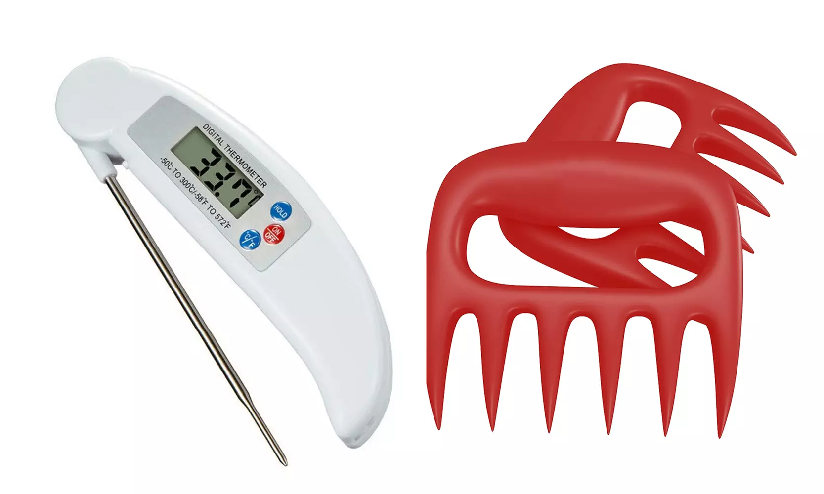 ProThermo Instant-Read Digital Meat and Poultry Thermometer and Meat Claws