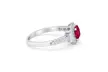 Princess Cut Wedding Ring Round Simulated Ruby CZ 925 Sterling Silver  - Second Medium