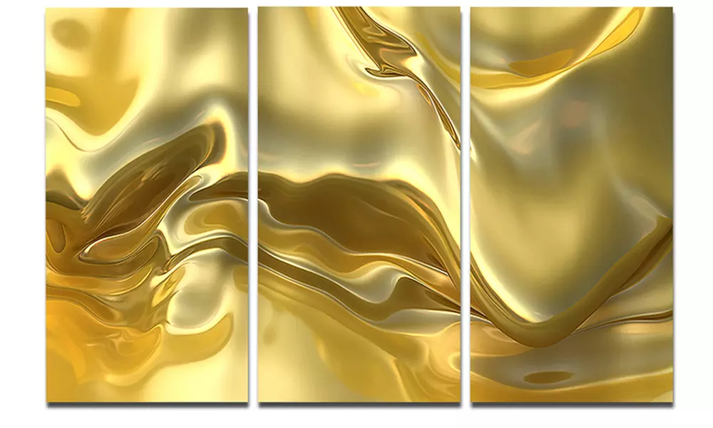 Golden Cloth Texture - Abstract Digital Art Metal Wall Art - Primary Image