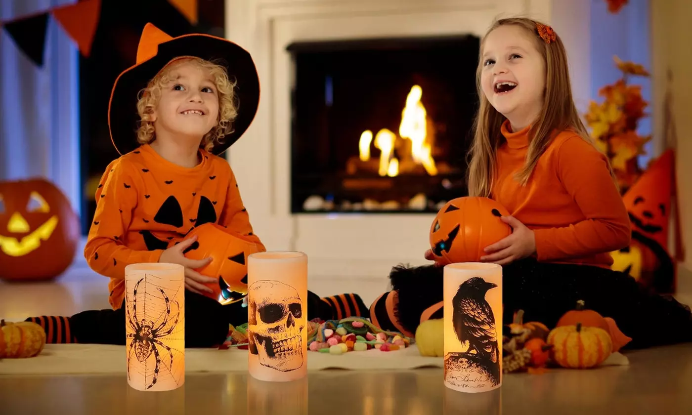 iMounTEK Halloween LED Light Decorations Ghosts Spiders Witches Candles