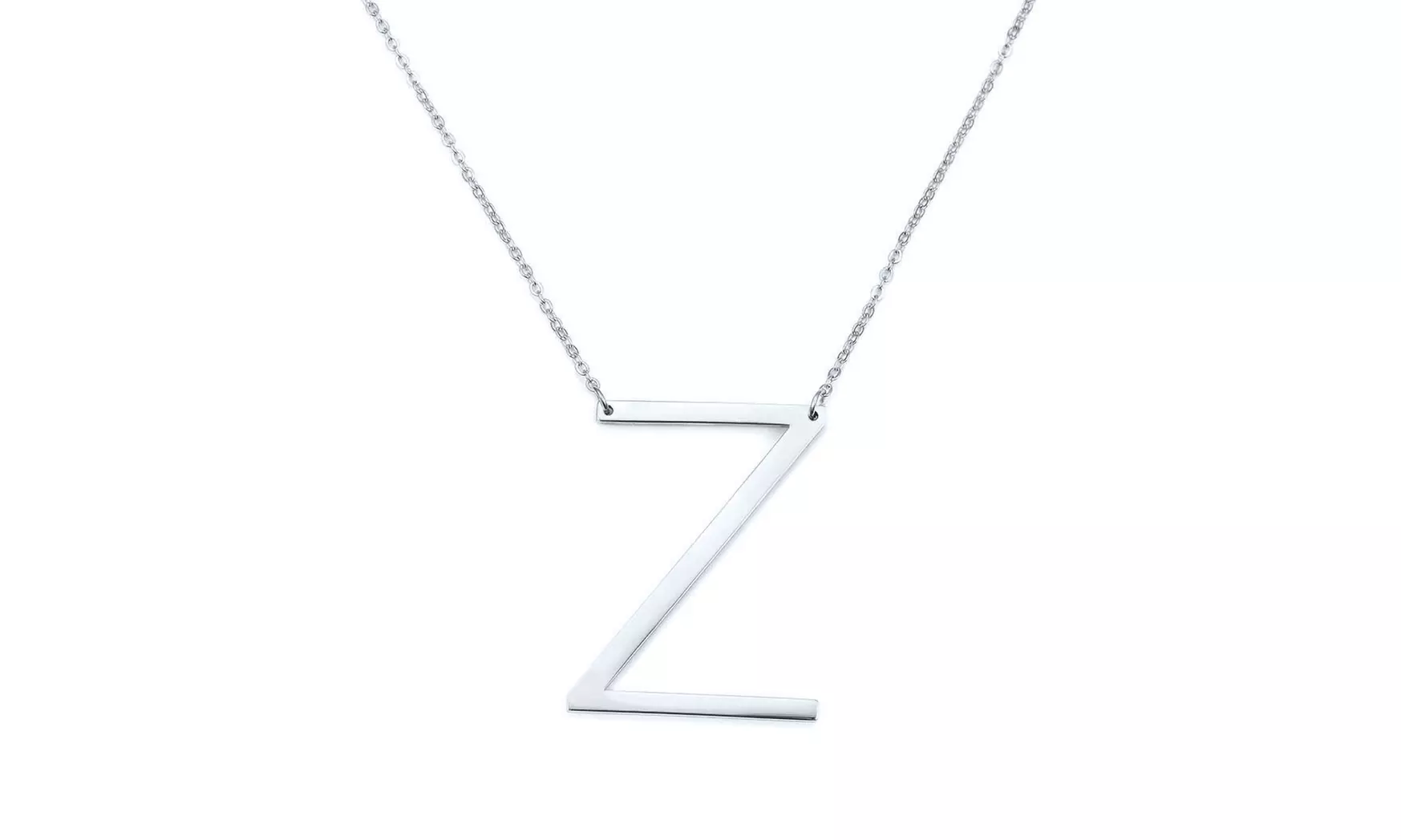 LESIES Big Letter Necklace Stainless Steel Initial Pendant