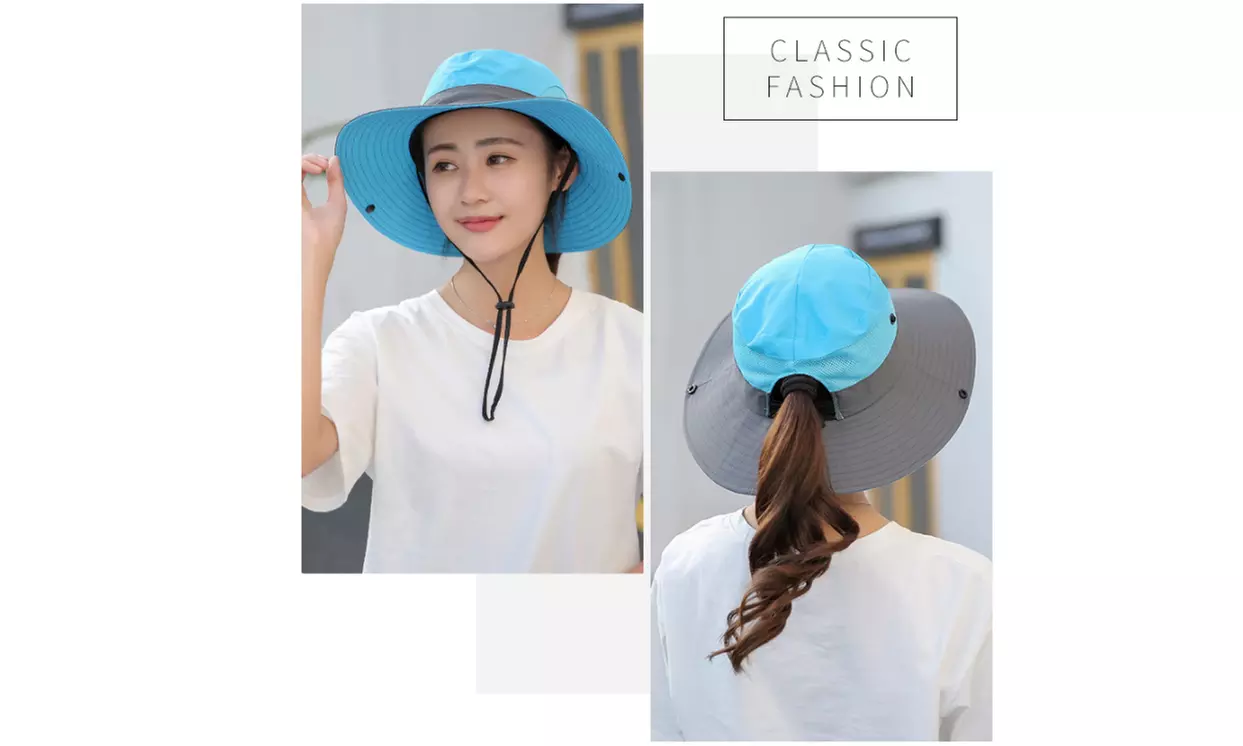 Outdoor Climbing Hats UV Protection Beach Colorful Foldable Mesh Fishing Cap - Primary Image