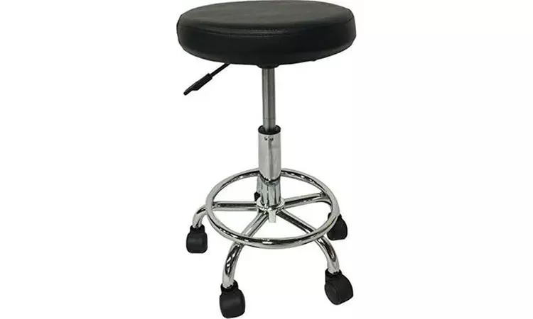 Black Hydraulic Multi-purpose Adjustable Rolling Stool - Primary Image