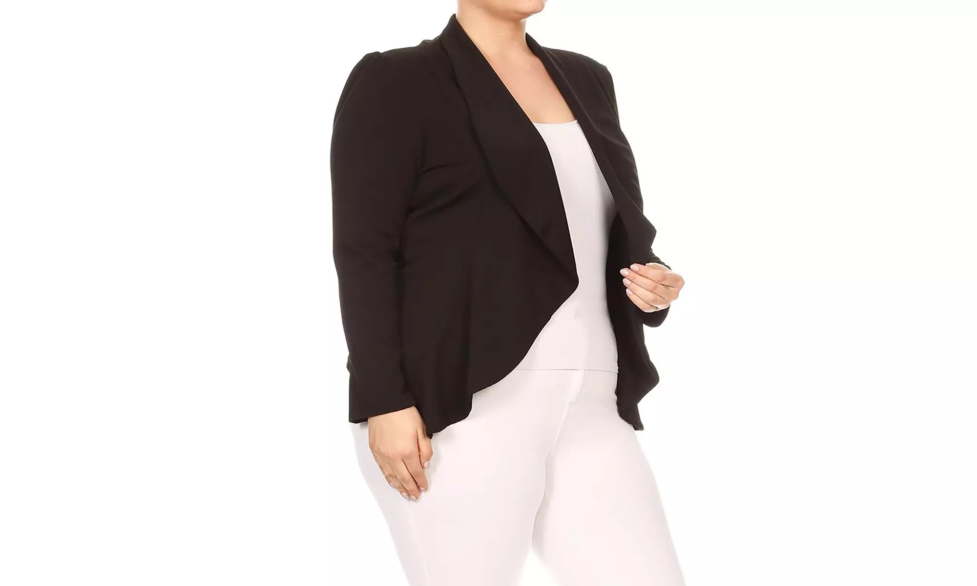MOA Collection Womens Open Front Blazer with Plus Size
