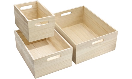 Unfinished Wood Crates Organizer Bins Wooden Box Cabinet Containers   T440x300 