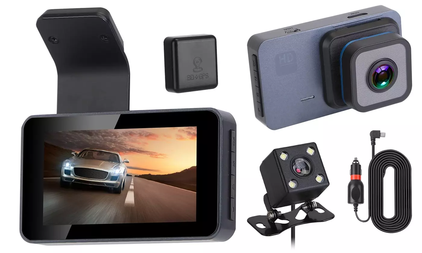 iNova 1080P Dual Lens Dash Cam Front Rear Car DVR Camera Video Recorder - Second Medium