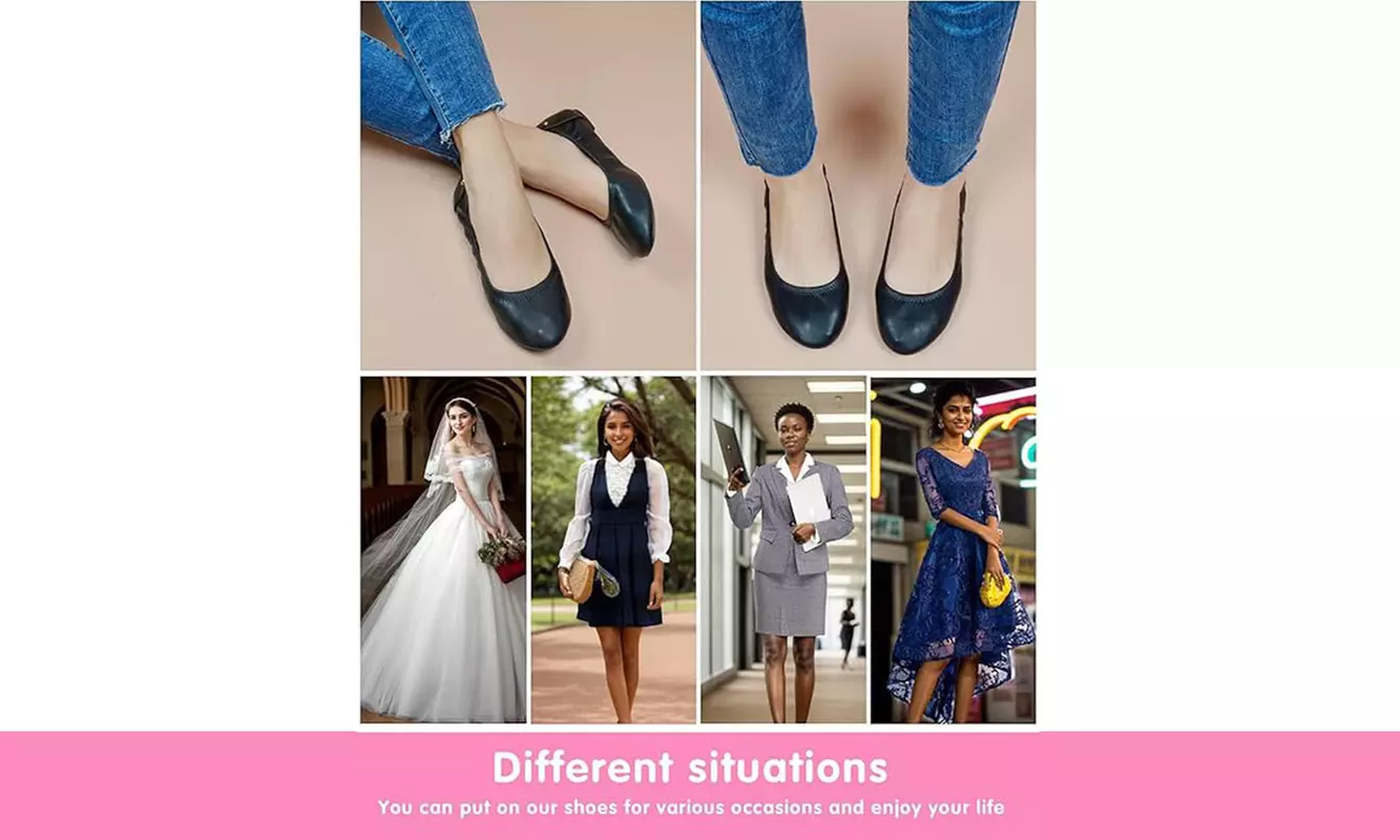 Women Commuter Shoes Foldable Ballerina Flats