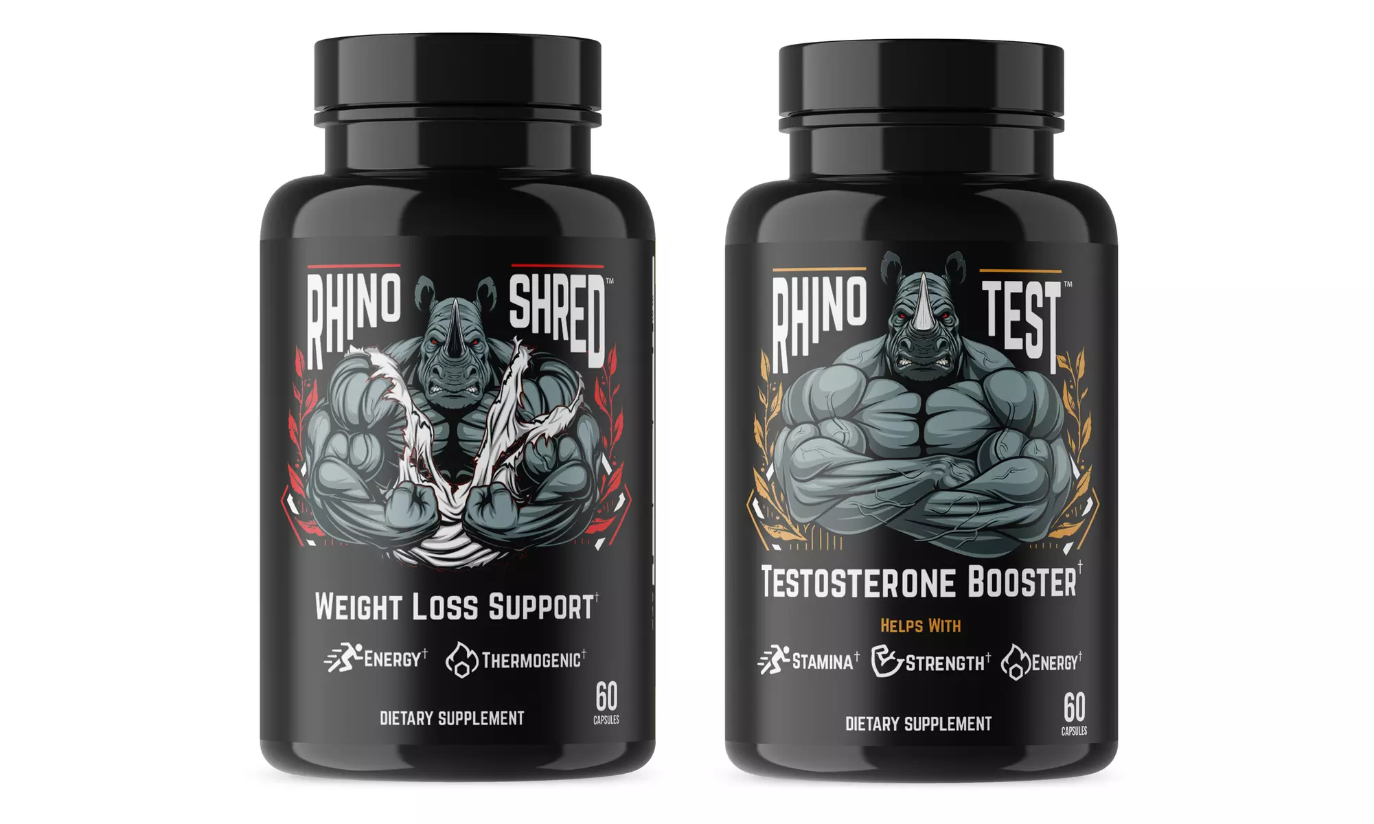 Rhino Test Extra Strength Testosterone Booster & Rhino Shred Weight Loss Support - Primary Image