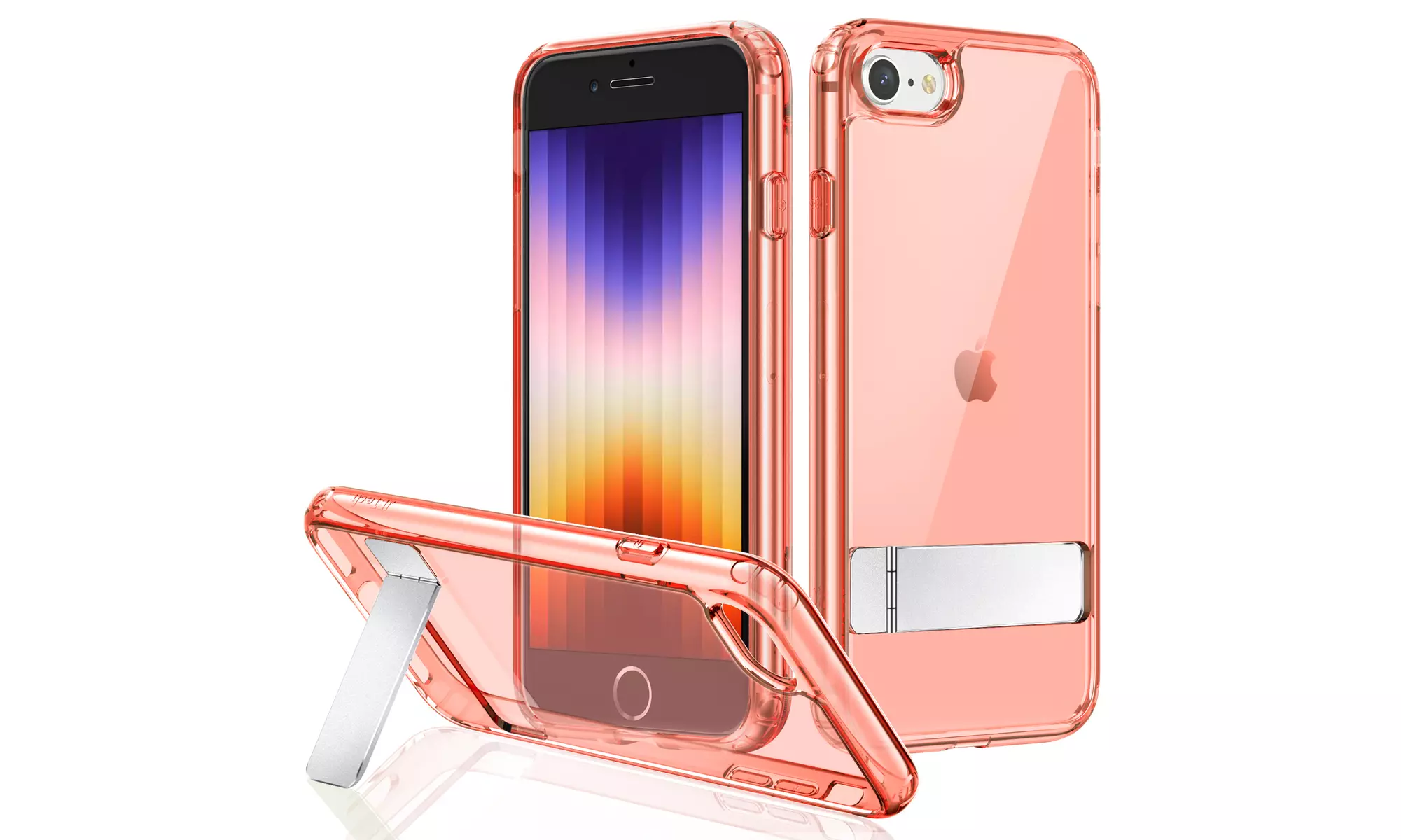 3-Way Metal Kickstand Case for Apple iPhone SE 3/2, iPhone 8/7, Bumper Cover