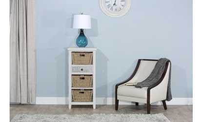 Tuscan Retreat  Basket Stand with Three (3) Baskets - Frost Finished Wood