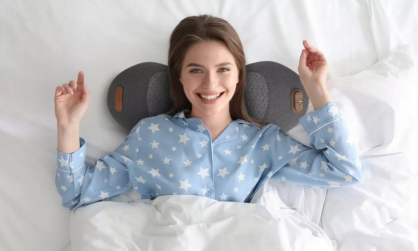 Massage Heated Neck & Lumbar Support Pillow Set