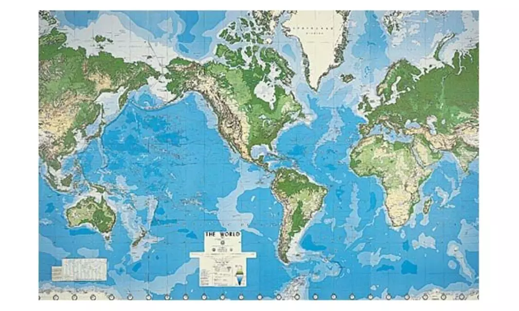 Environmental Graphics C810 World Map Wall Mural, Matte Finish Surface - Primary Image