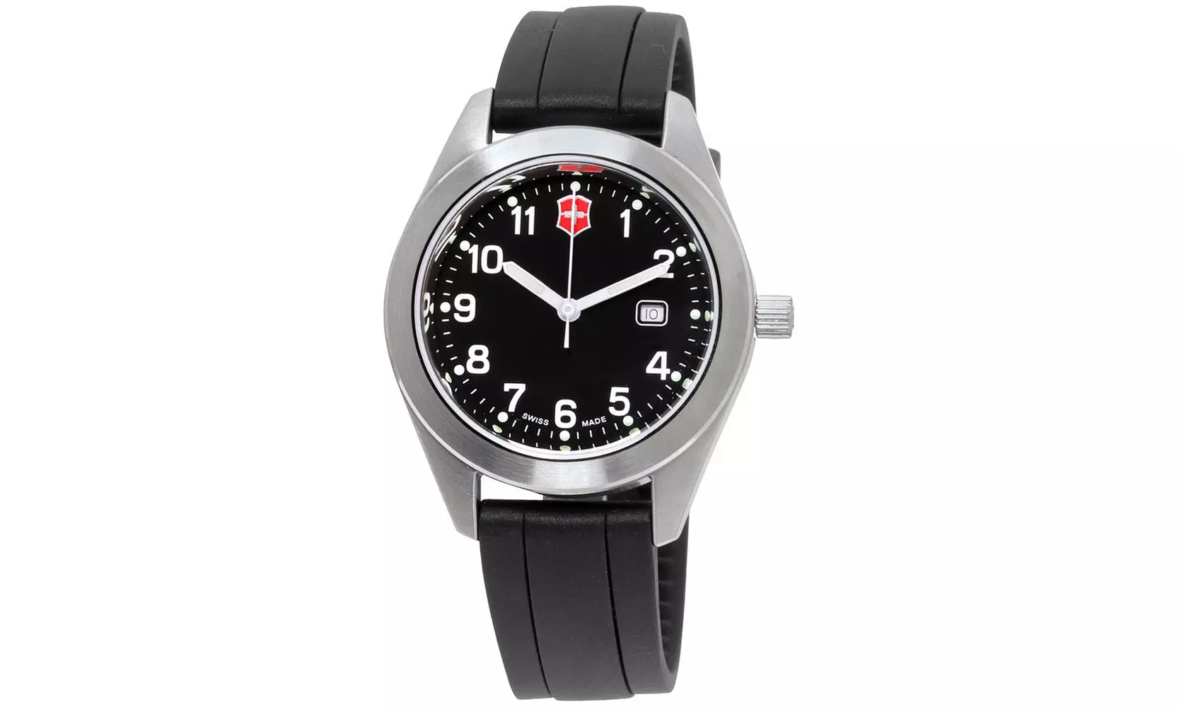 Victorinox Garrison Black Dial Silicone Strap Ladies Watch 26033CB - Primary Image