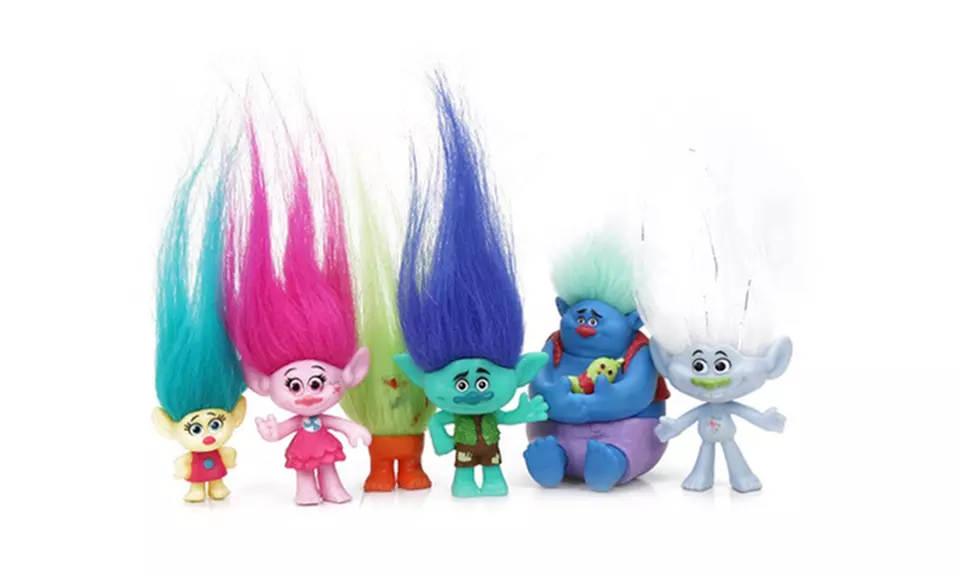 6Pcs Poppy Branch Guy Biggie Smidge Fuzzbert Model Trolls Doll Toys - Primary Image