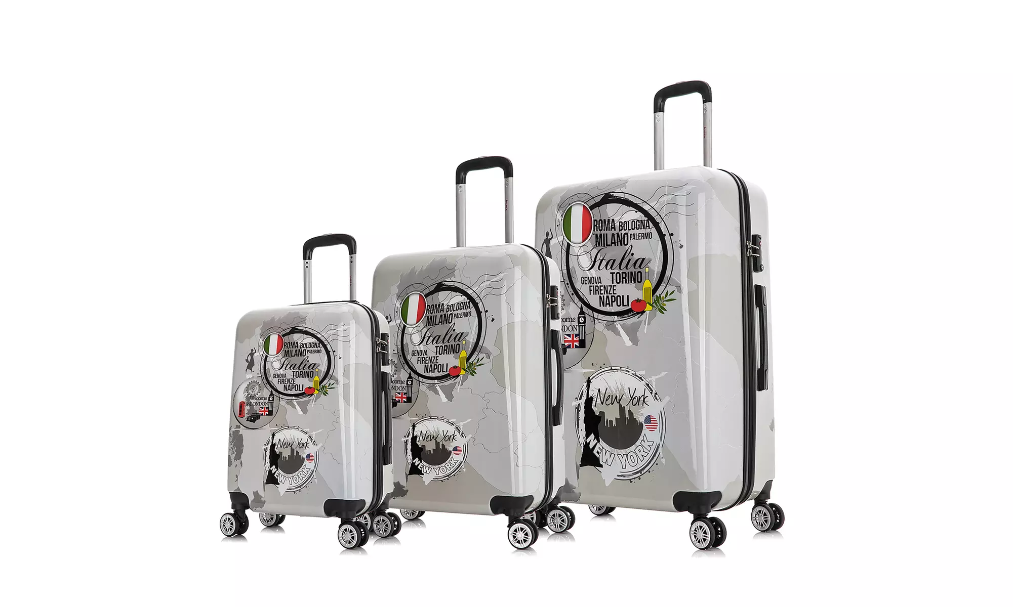 InUSA PRINTS Lightweight Hardside Spinner 3 Piece Set 20'',24'',28'' inch
