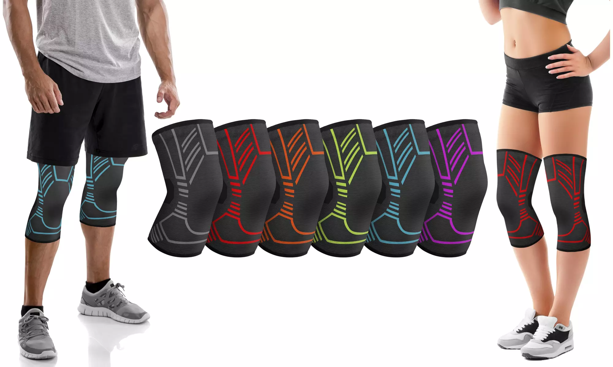 DCF Targeted Knee Compression Sleeve Support (1-Pair) - Primary Image