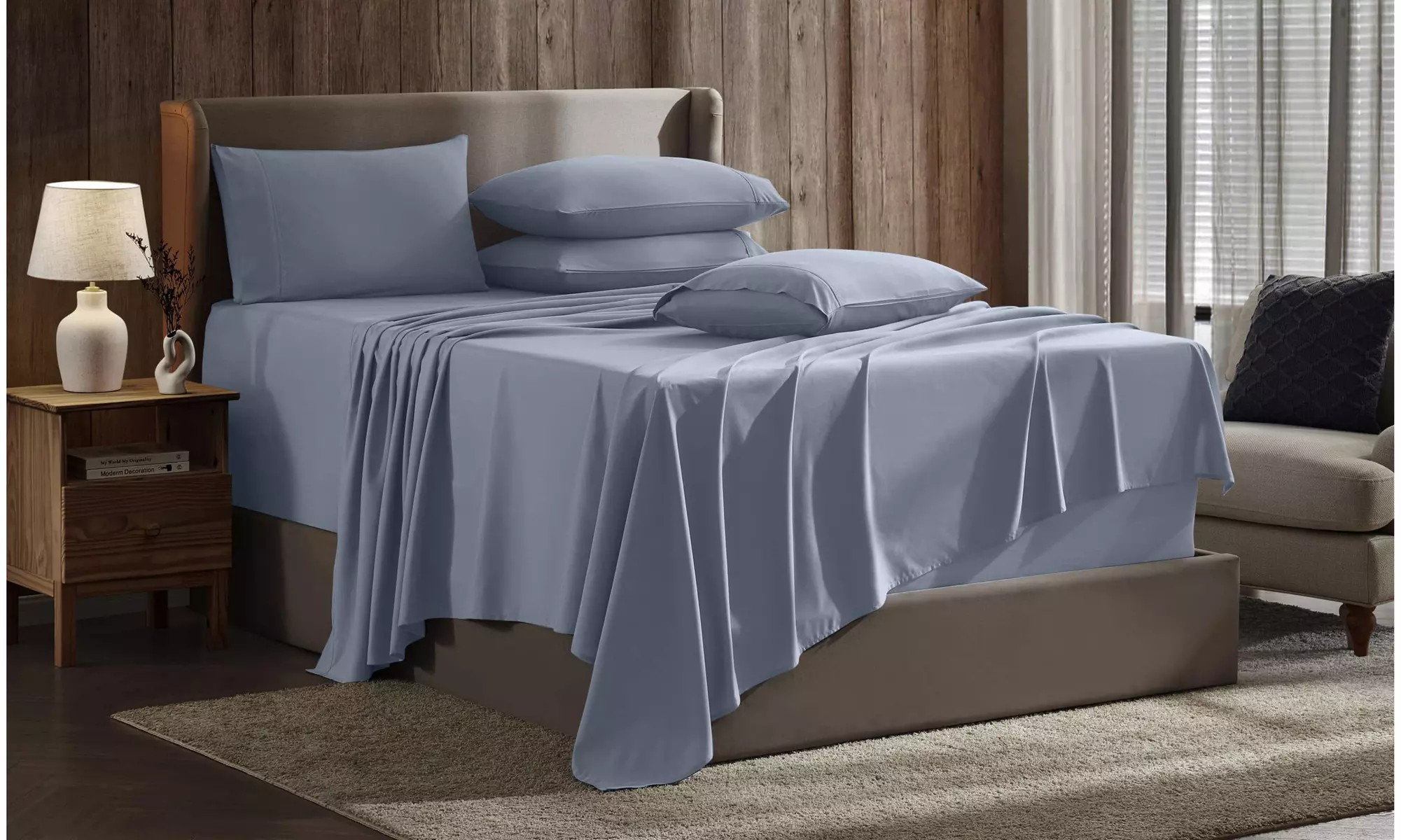 Nestl Split King Extra Soft Microfiber Deep Pocket Bed Sheet Set - 5 Piece