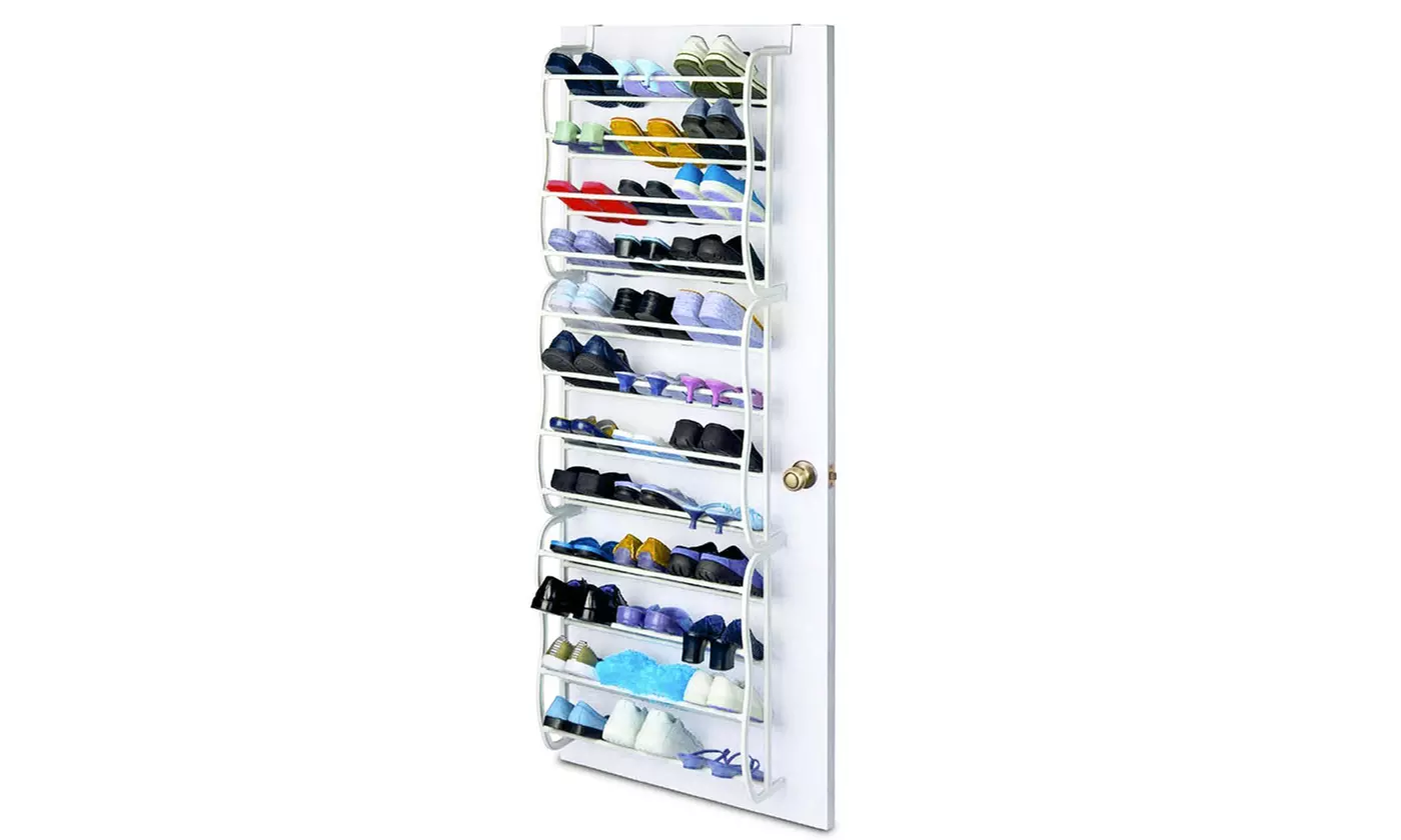 iMounTEK 12-Tier 36 Pair Over-The-Door Wall Hanging Shoe Rack Organizer