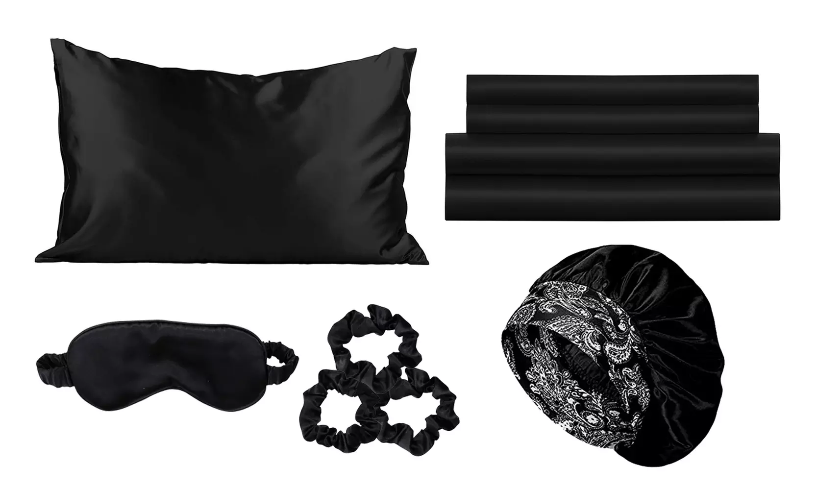 10-Piece Complete Silky Soft Satin Bedding & Sleep Set