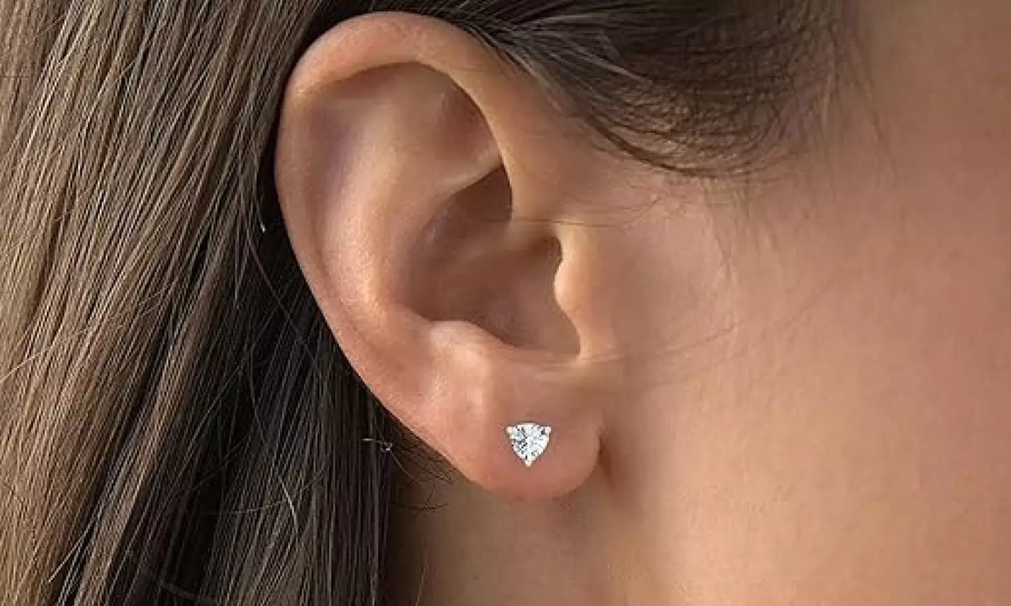 925 Sterling Silver Crystal Stud Earrings Made With Swarovski - Multiple Options