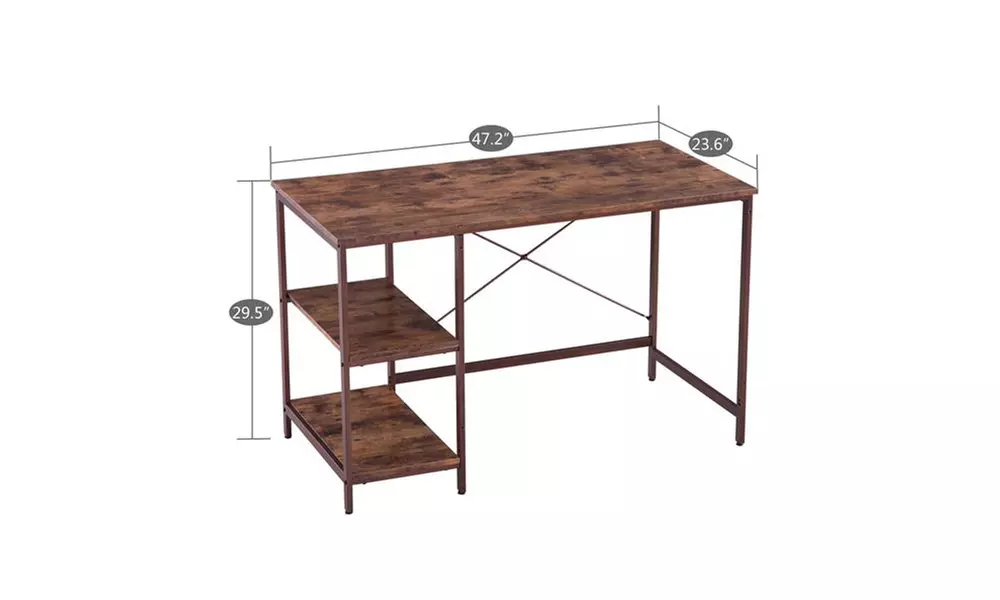 Industrial Style Three Layers Table Black Walnut Color - Primary Image