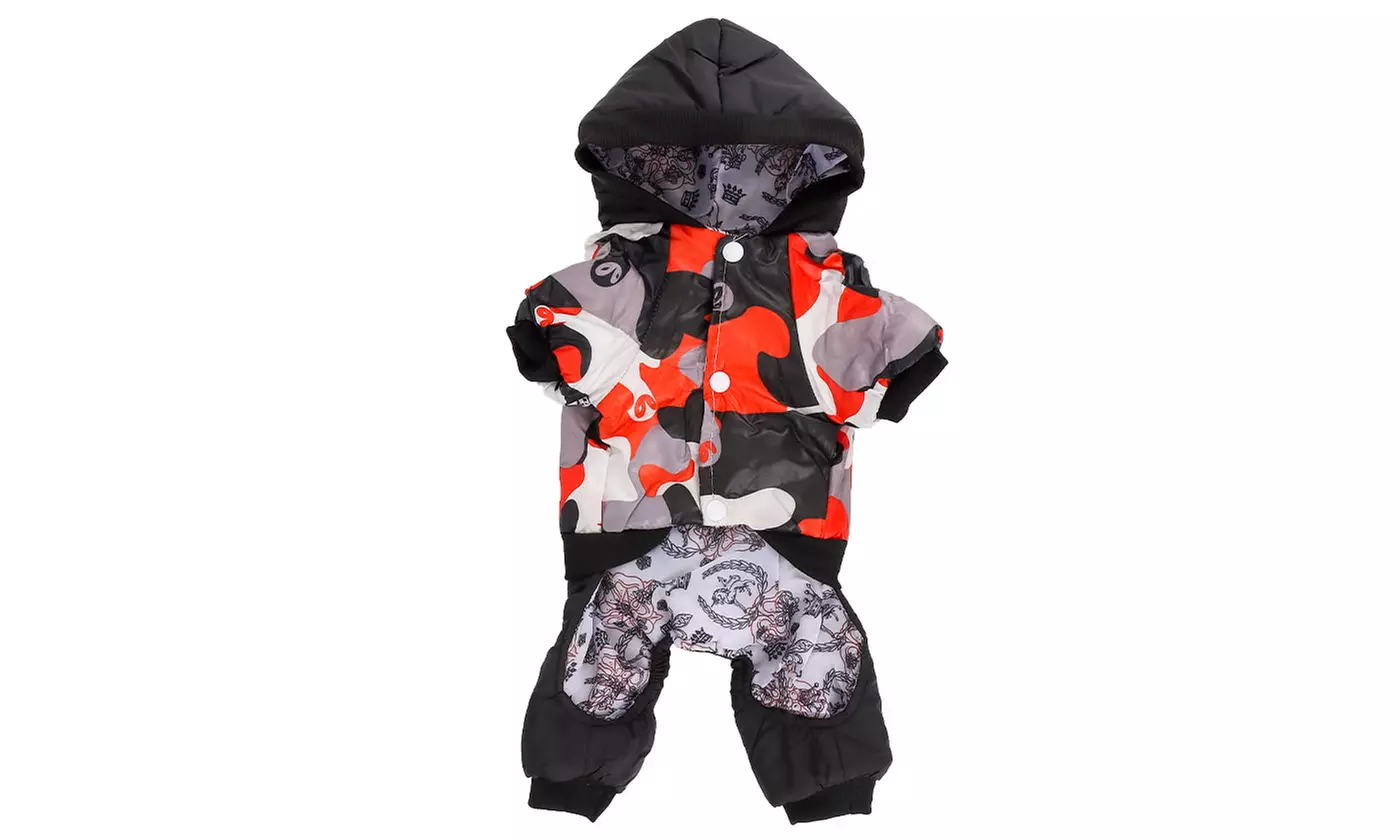 Waterproof Dog Raincoats with Hood Windproof Cozy Warm Cold Weather Jacket