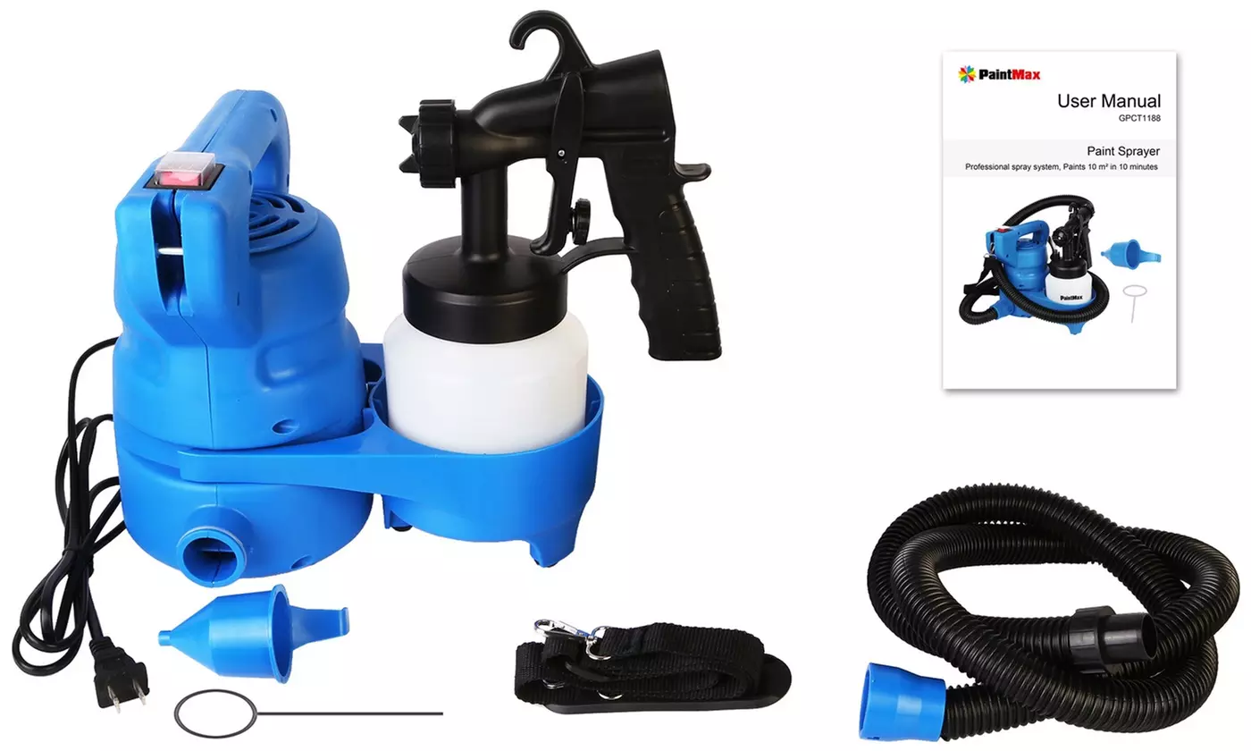 Paint Max 800ml Paint Sprayer HVLP Spray Gun w/ 3 Spray Patterns (450W or 650W)