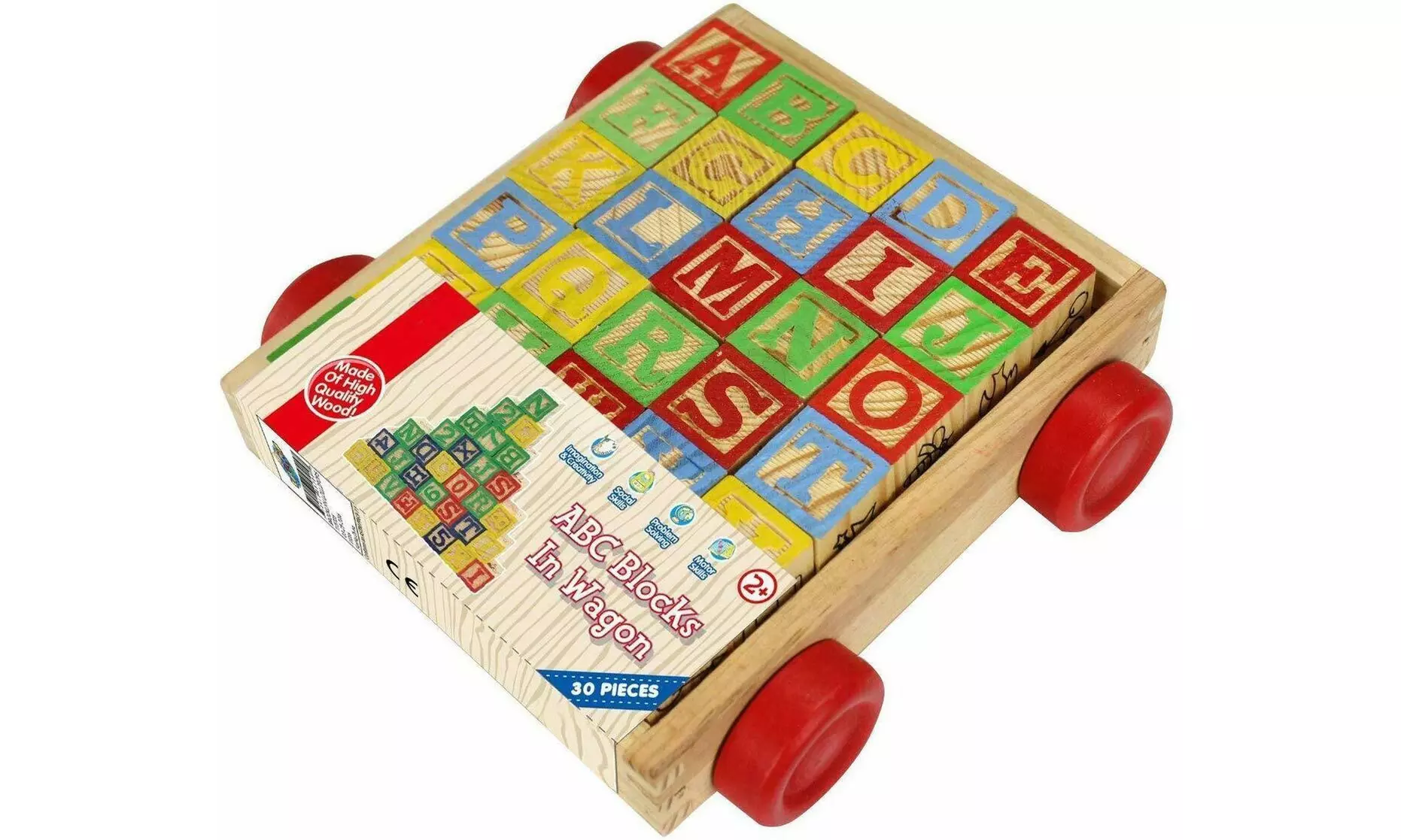 Educational Wooden Alphabet Blocks Toys For 2 Year Old Toddlers Baby Activity - Primary Image
