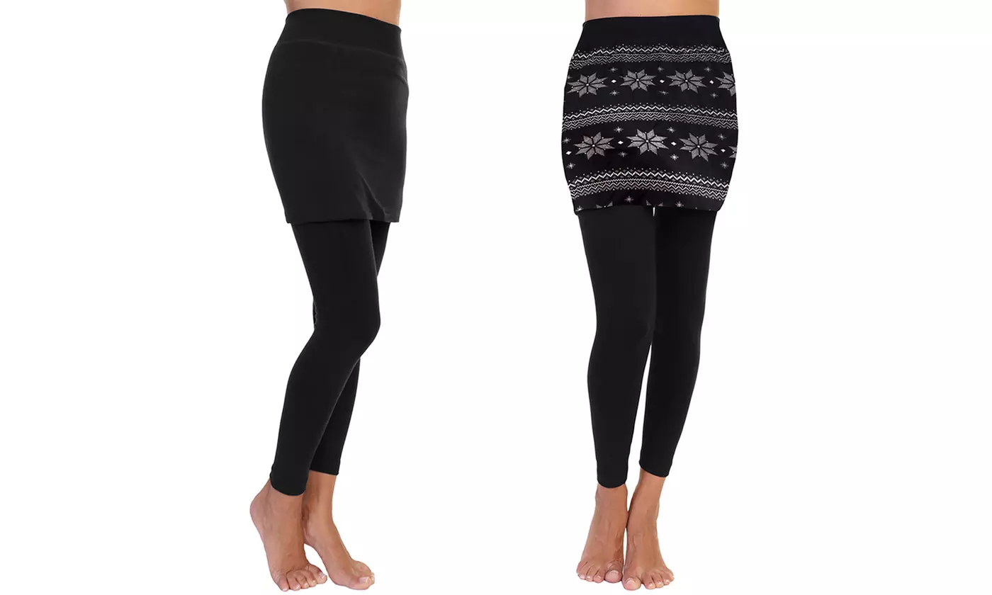 Angelina 2-Pack Women's Skirted Leggings