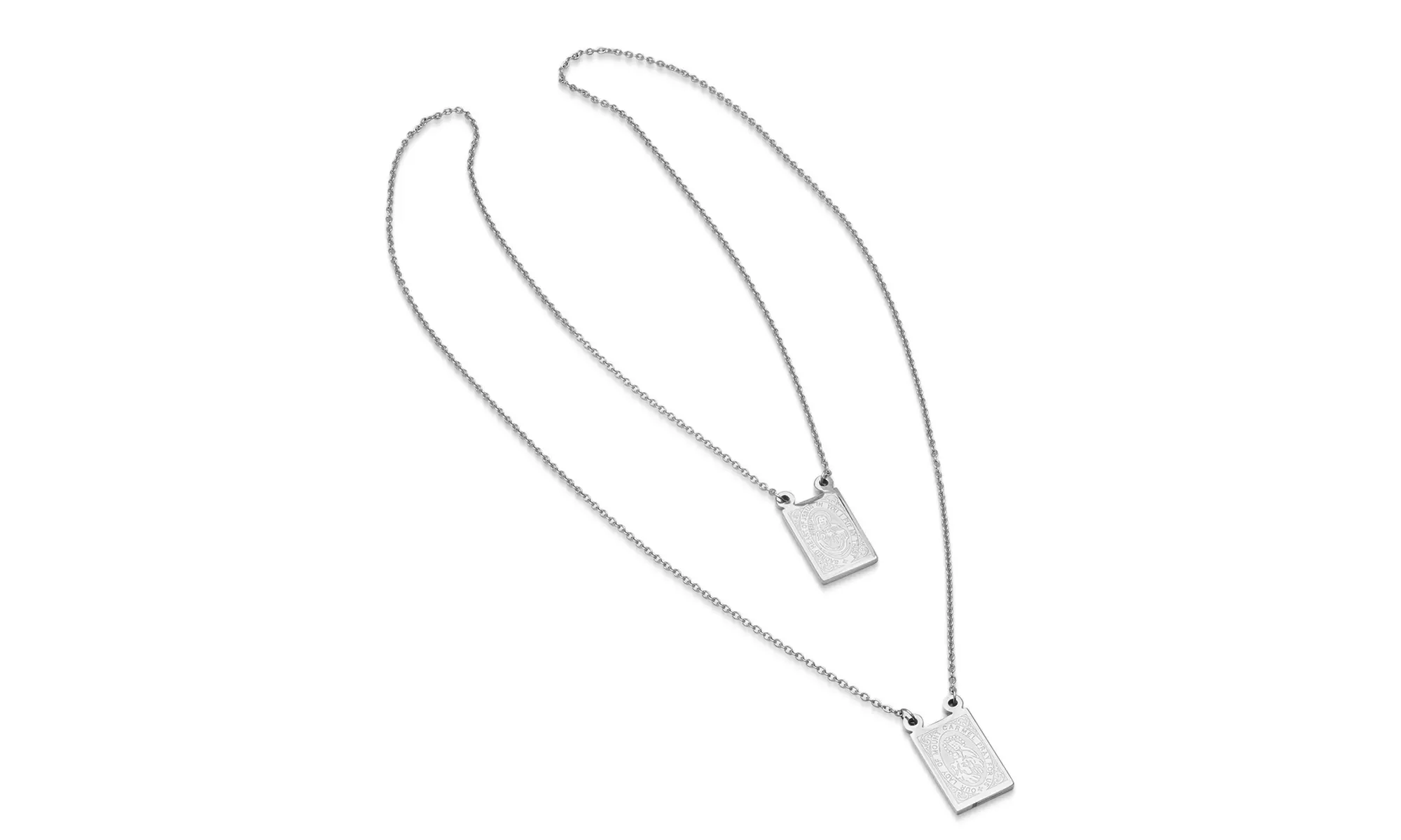 Men's Stainless Steel Reversible Scapular Necklace