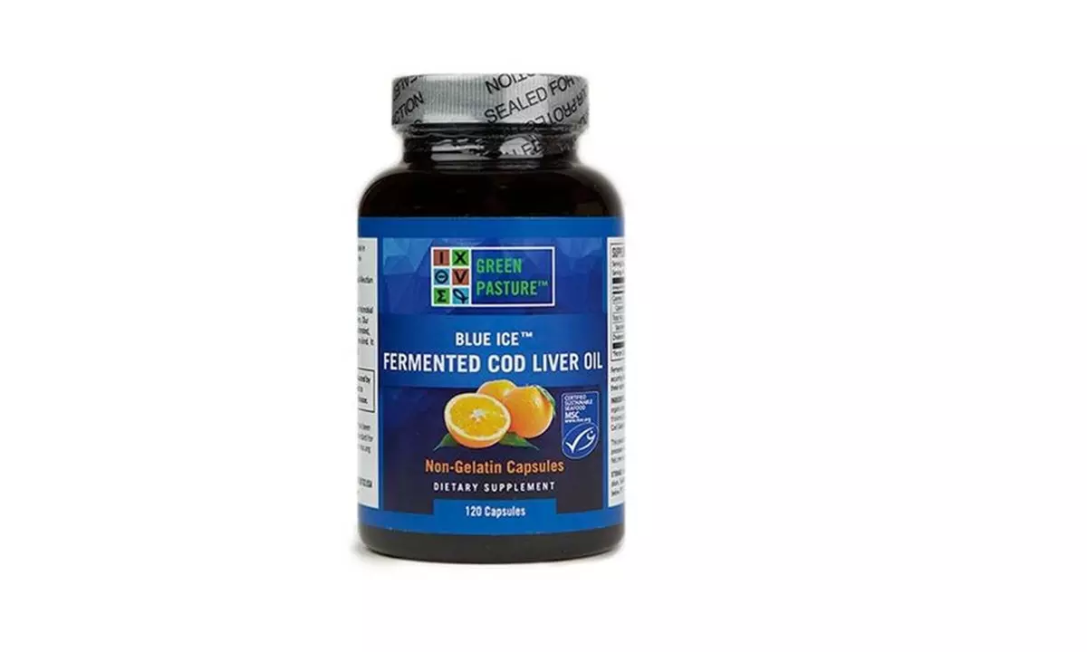 New Green Pasture Blue Ice Fermented Cod Liver Oil, Orange Flavor - Primary Image