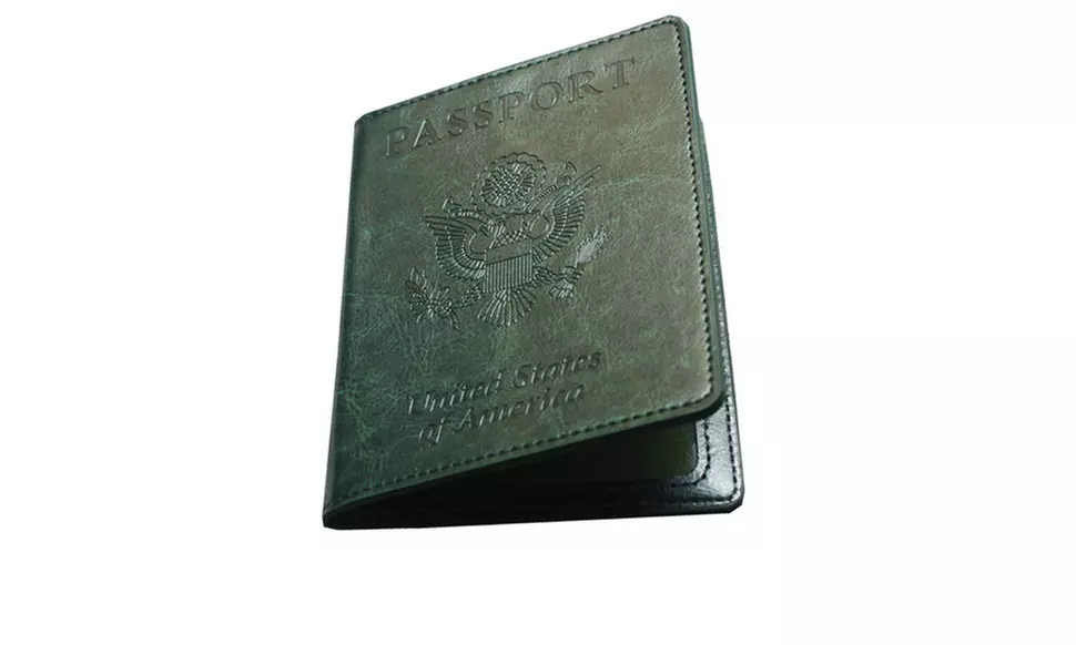 Slim Passport Card Holder Cover Faux Leather Travel Wallet