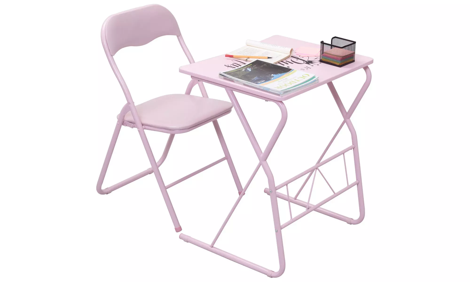 Folding Chair Table Set Study Writing Desk Student Kid Children School - Second Medium