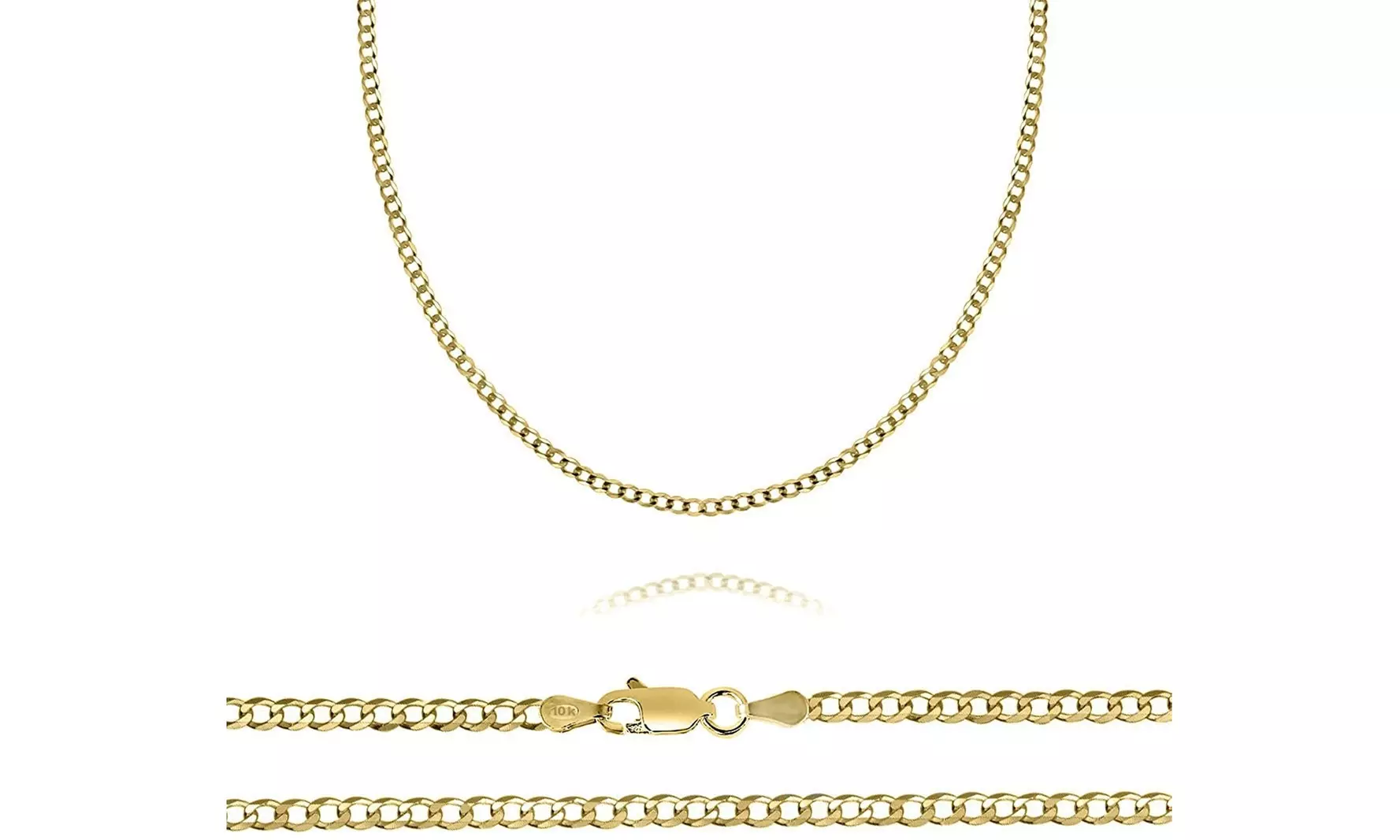 10K Yellow Gold 2.5mm Cuban Chain Necklace 16" - 30" - Primary Image
