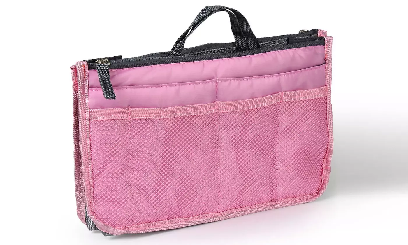 iMounTEK Large Travel Tote Handbag Insert Bag Purse Liner w/ Zippers