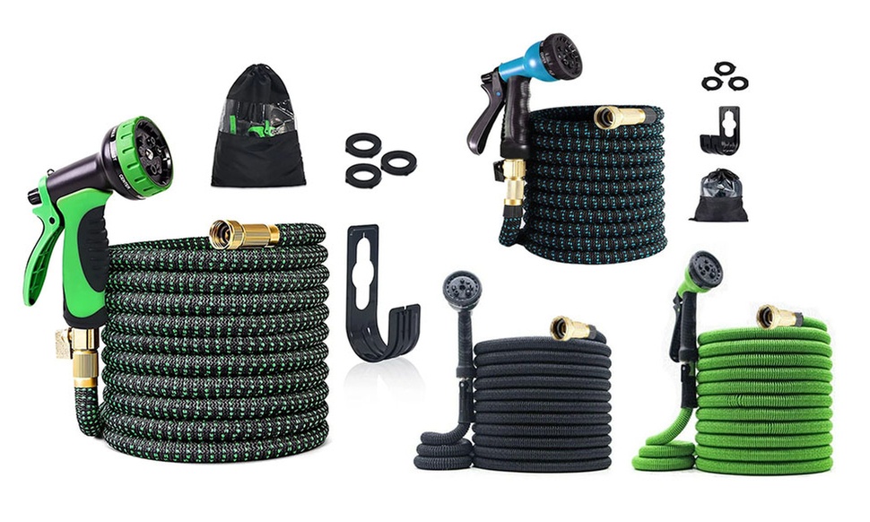 (25-150ft) Expanding Garden Water Hose with Spray Nozzle