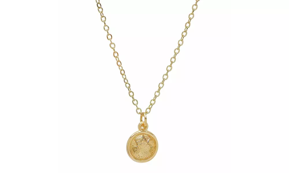 Disc Pendant Necklace In 14K Solid Gold