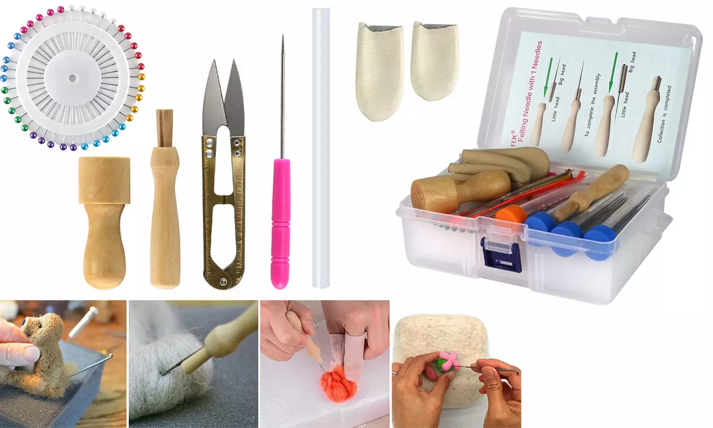 40 Pcs Needle Felting Kit for DIY Wool Felting