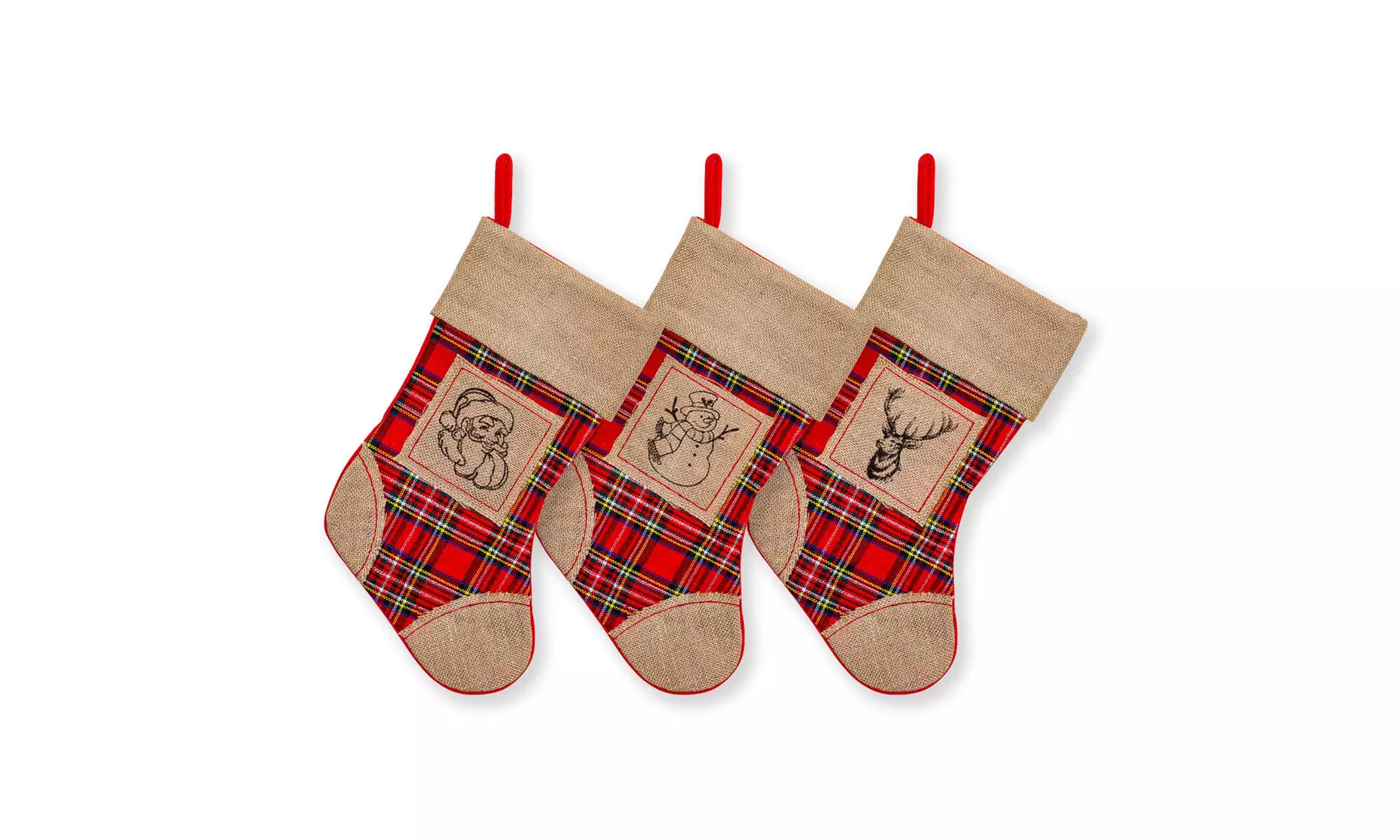 Jolly Christmas Stockings 2-Pack or 3-Pack Festive Holiday Décor