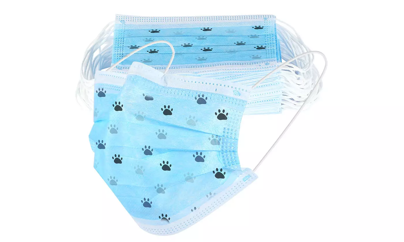 Kids 3-Ply Disposable Protective Face Masks for Boys & Girls (50-Pack)